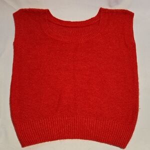 Vintage Red Angora Sleeveless Women's Sweater